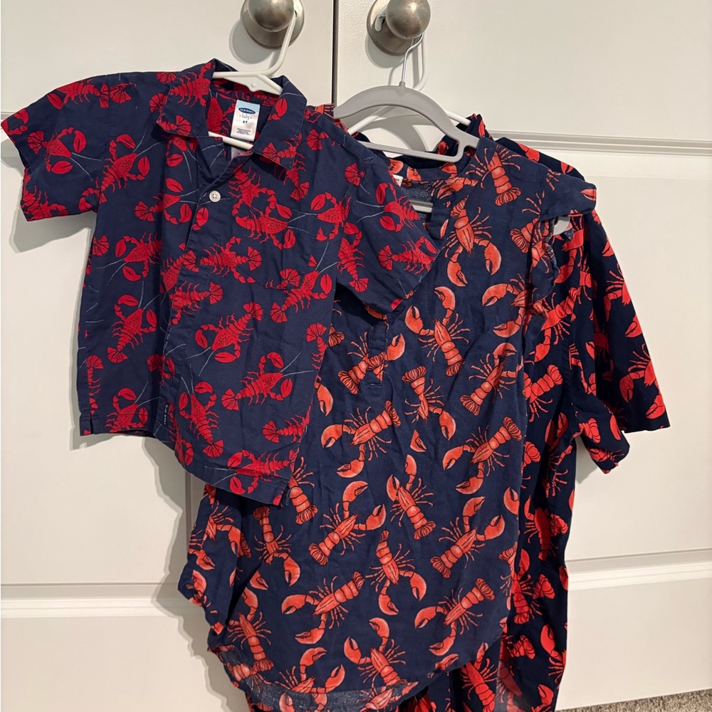 Old navy Lobster Print Button Down matching Shirts